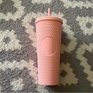 Rare 2020 Starbucks Rose Pink Studded Tumbler 24oz Venti Plastic Coffee Cup
